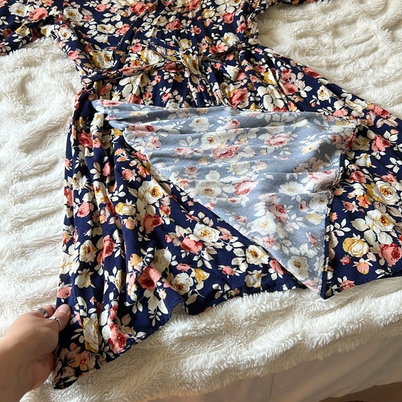 Wrap Dress/Cover Up in Navy Fleur Estella by Jessica Ray - Picture 6 of 11